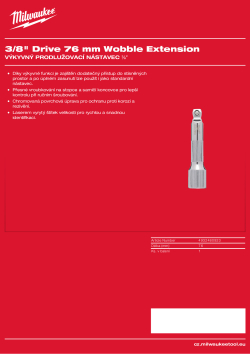 MILWAUKEE Výkyvný prodlužovací nástavec ⅜″ 76 mm 4932480923 A4 PDF
