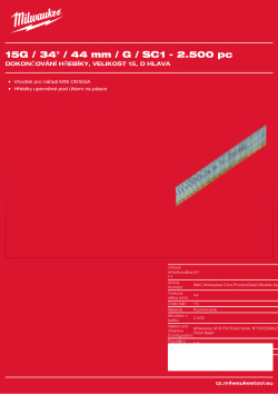 MILWAUKEE 15G Finish Nails 4932492576 A4 PDF