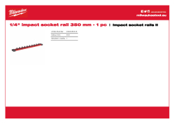 MILWAUKEE 350mm lišta s klipy pro uložení průmyslových hlavic vč. klipů na hlavice¼″ 4932480444 A4 PDF