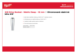 MILWAUKEE Nástrčný klíč  ⅜″ metrický 12 mm prodloužený 4932478356 A4 PDF