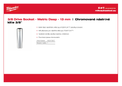 MILWAUKEE Nástrčný klíč  ⅜″ metrický 13 mm prodloužený 4932478357 A4 PDF