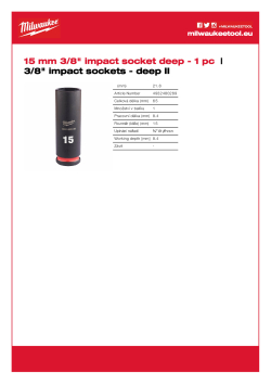 MILWAUKEE SHOCKWAVE™ IMPACT DUTY IMPACT SOCKETS 4932480289 A4 PDF