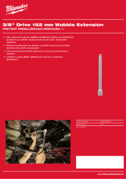 MILWAUKEE Výkyvný prodlužovací nástavec ⅜″ 152 mm 4932480924 A4 PDF