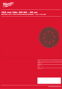 MILWAUKEE Standard Sanding Sheets for Random Orbital Sanders Gen II 4932492193 A4 PDF