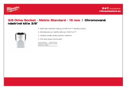 MILWAUKEE Nástrčný klíč  ⅜″ metrický 15 mm 4932478345 A4 PDF