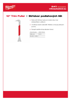 MILWAUKEE Strhávač podlahových lišt 254 mm 4932478252 A4 PDF