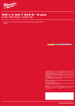 MILWAUKEE Wood: Fast cut blades 4932311633 A4 PDF