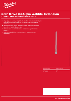 MILWAUKEE Výkyvný prodlužovací nástavec ⅜″ 254 mm 4932480925 A4 PDF