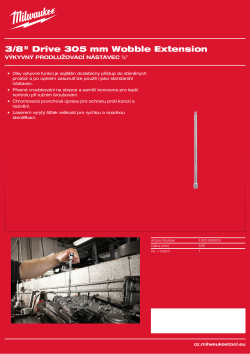 MILWAUKEE Výkyvný prodlužovací nástavec ⅜″ 305 mm 4932480926 A4 PDF