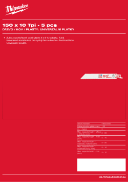 MILWAUKEE Universal Blades (Wood / Metal / Plastic) 48005092 A4 PDF
