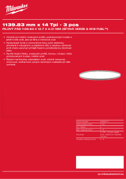MILWAUKEE 1140 mm 14Tpi pilový pás 3 ks 48390511 A4 PDF