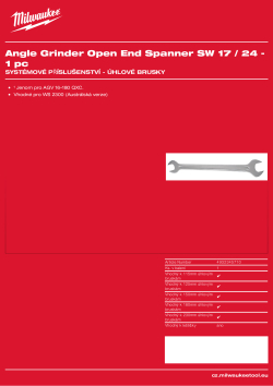 MILWAUKEE Otevřený klíč. SW 17/24 4932345710 A4 PDF