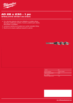 MILWAUKEE Wood auger bits 4932373366 A4 PDF