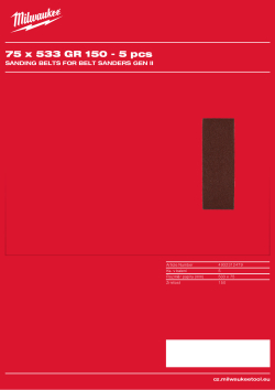 MILWAUKEE Sanding Belts for Belt Sanders Gen II 4932312479 A4 PDF