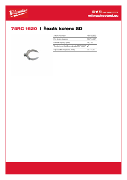 MILWAUKEE 75 mm řezák kořenů ke spirálám 16 mm a 20 mm 48532832 A4 PDF