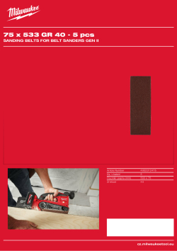 MILWAUKEE Sanding Belts for Belt Sanders Gen II 4932312475 A4 PDF