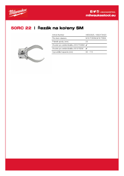 MILWAUKEE Řezák na kořeny 50 mm pro spirály 22 mm 48533825 A4 PDF