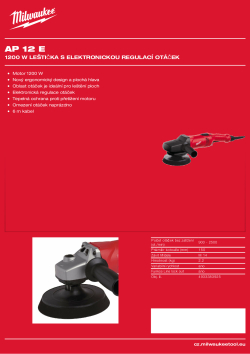 MILWAUKEE 1200 W leštička s elektronickou regulací otáček 4933383925 A4 PDF