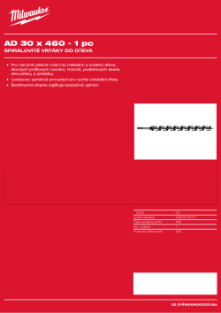 MILWAUKEE Wood auger bits 4932373373 A4 PDF