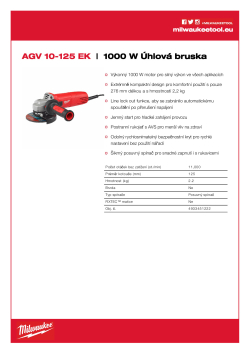 MILWAUKEE 1000 W Úhlová bruska 4933451222 A4 PDF