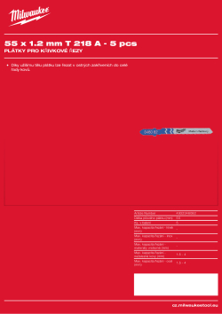MILWAUKEE Metal: Curve cutting blades 4932346082 A4 PDF
