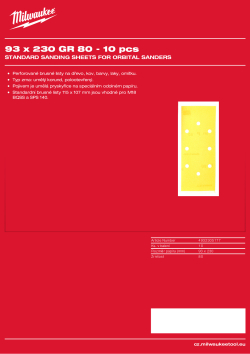 MILWAUKEE Standard Sanding Sheets for Orbital Sanders 4932305177 A4 PDF