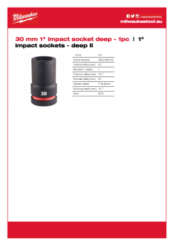 MILWAUKEE SHOCKWAVE™ IMPACT DUTY IMPACT SOCKETS 4932480425 A4 PDF