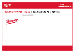 MILWAUKEE Sanding Belts for Belt Sanders Gen II 4932480548 A4 PDF