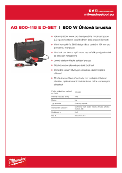 MILWAUKEE 800 W Úhlová bruska 4933451281 A4 PDF