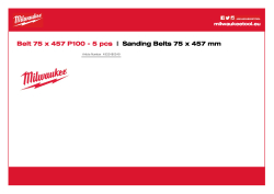 MILWAUKEE Sanding Belts for Belt Sanders Gen II 4932480549 A4 PDF