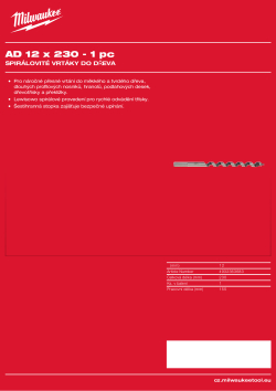 MILWAUKEE Wood auger bits 4932363683 A4 PDF