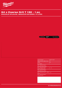 MILWAUKEE Special materials: Abrasive material and cast iron 4932213231 A4 PDF