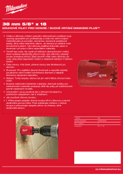 MILWAUKEE Diamond Max wet holesaws 49565630 A4 PDF
