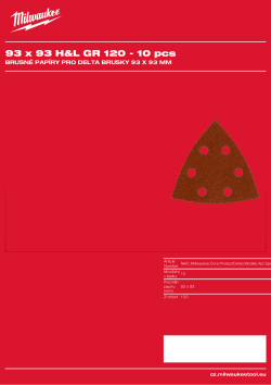 MILWAUKEE Standard Sanding Sheets for Delta Sanders Gen II 4932492272 A4 PDF