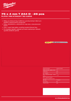 MILWAUKEE Wood: Curve cutting blades 4932373492 A4 PDF