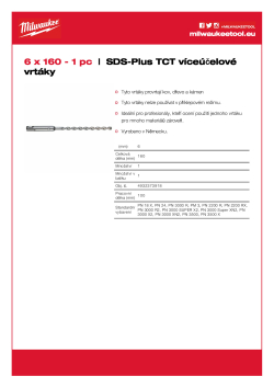 MILWAUKEE SDS-Plus TCT Multipurpose Drills 4932373918 A4 PDF