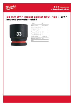 MILWAUKEE SHOCKWAVE™ IMPACT DUTY IMPACT SOCKETS 4932480370 A4 PDF