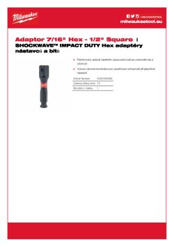MILWAUKEE Adaptér 7/16″ Hex - ½″ čtyřhran 4932480586 A4 PDF