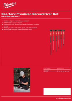 MILWAUKEE Torx přesné šroubováky sada 6 ks 4932471870 A4 PDF