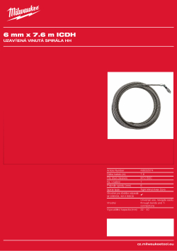 MILWAUKEE Spirála ⌀ 6 mm x 7.6 m otočná 48532574 A4 PDF