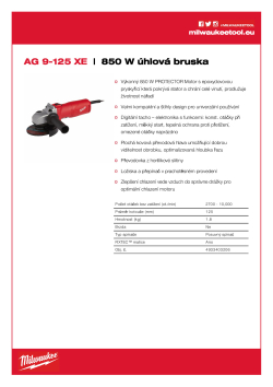 MILWAUKEE Kompaktní 850 W 125 mm úhlová bruska 4933403206 A4 PDF