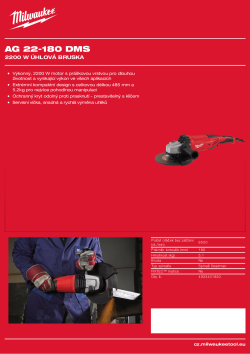 MILWAUKEE 2200 W 180 mm úhlová bruska 4933431830 A4 PDF
