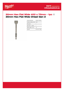 MILWAUKEE Široký plochý sekáč upínání 30mm Hex 4932479225 A4 PDF