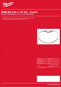 MILWAUKEE 900 mm 14Tpi pilové pásy 3 ks 48390519 A4 PDF