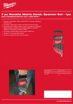 MILWAUKEE Sada stranových klíčů MAX BITE™ 8 - 17mm - 7ks 4932464257 A4 PDF