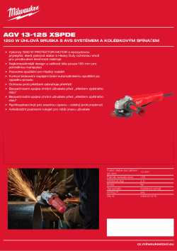 MILWAUKEE 1250 W úhlová bruska s AVS kolébkovým spínačem 4933451578 A4 PDF