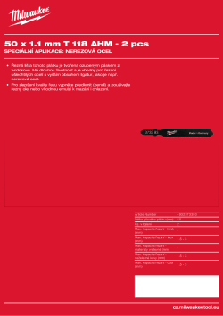 MILWAUKEE Metal: Special application stainless steel 4932373393 A4 PDF
