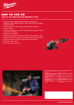 MILWAUKEE 1550 W 150 mm úhlová bruska s AVS 4933428127 A4 PDF