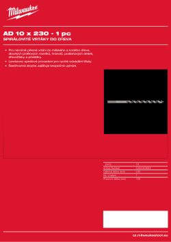 MILWAUKEE Wood auger bits 4932363682 A4 PDF