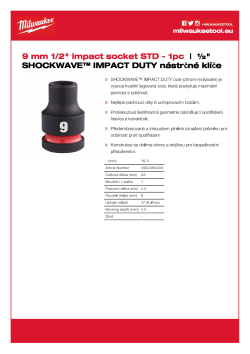 MILWAUKEE 9 mm 1/2" průmyslová hlavice STD 4932480303 A4 PDF